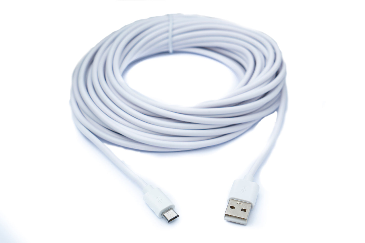 SYSTEM-S USB 2.0 Kabel 100 cm Micro B Stecker zu Typ A Stecker in Weiß