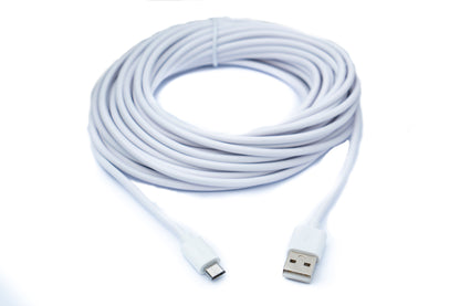 SYSTEM-S USB 2.0 Kabel 100 cm Micro B Stecker zu Typ A Stecker in Weiß