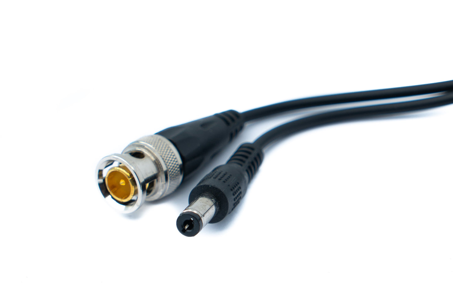 SYSTEM-S 2x CCTV cable 10 cm RJ45 socket to BNC DC video power adapter in black