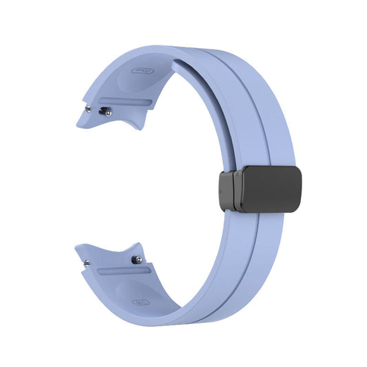 SYSTEM-S Armband 20 mm aus Silikon für Samsung Galaxy Watch 5 4 Smartwatch in Lila