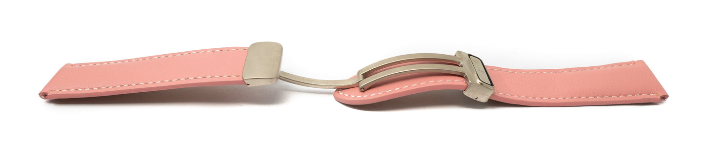 SYSTEM-S Armband 20 mm aus Leder für Samsung Galaxy Watch 5 4 Smartwatch in Pink