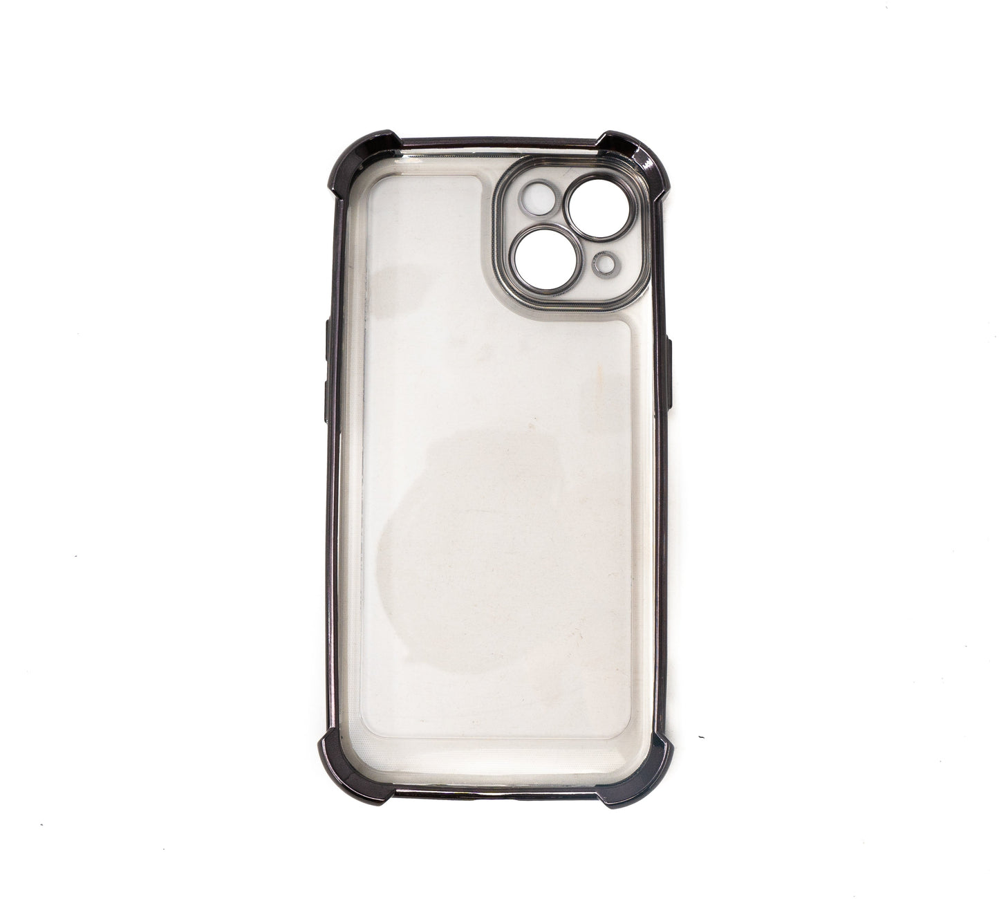 SYSTEM-S Schutzhülle stoßfest aus TPU in Glanz Schwarz Transparent Hülle für iPhone 14