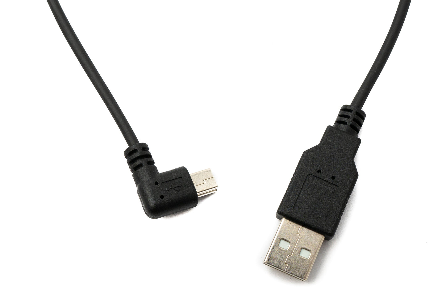 SYSTEM-S USB 2.0 cable 120 cm Type A male to Mini B male spiral angle in black