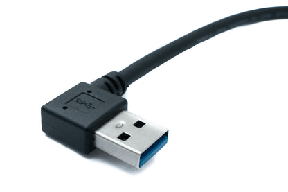 SYSTEM-S USB 3.1 Kabel 30 cm Typ C Stecker zu 3.0 A Stecker Winkel 5 Gbit/s Adapter in Schwarz