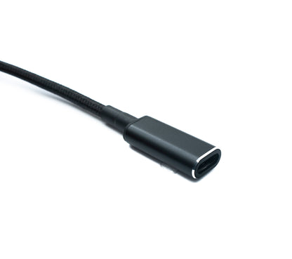 SYSTEM-S DC 20V Kabel 15 cm 5,5 x 3,0 Stecker zu USB 3.1 Typ C Buchse geflochten Winkel