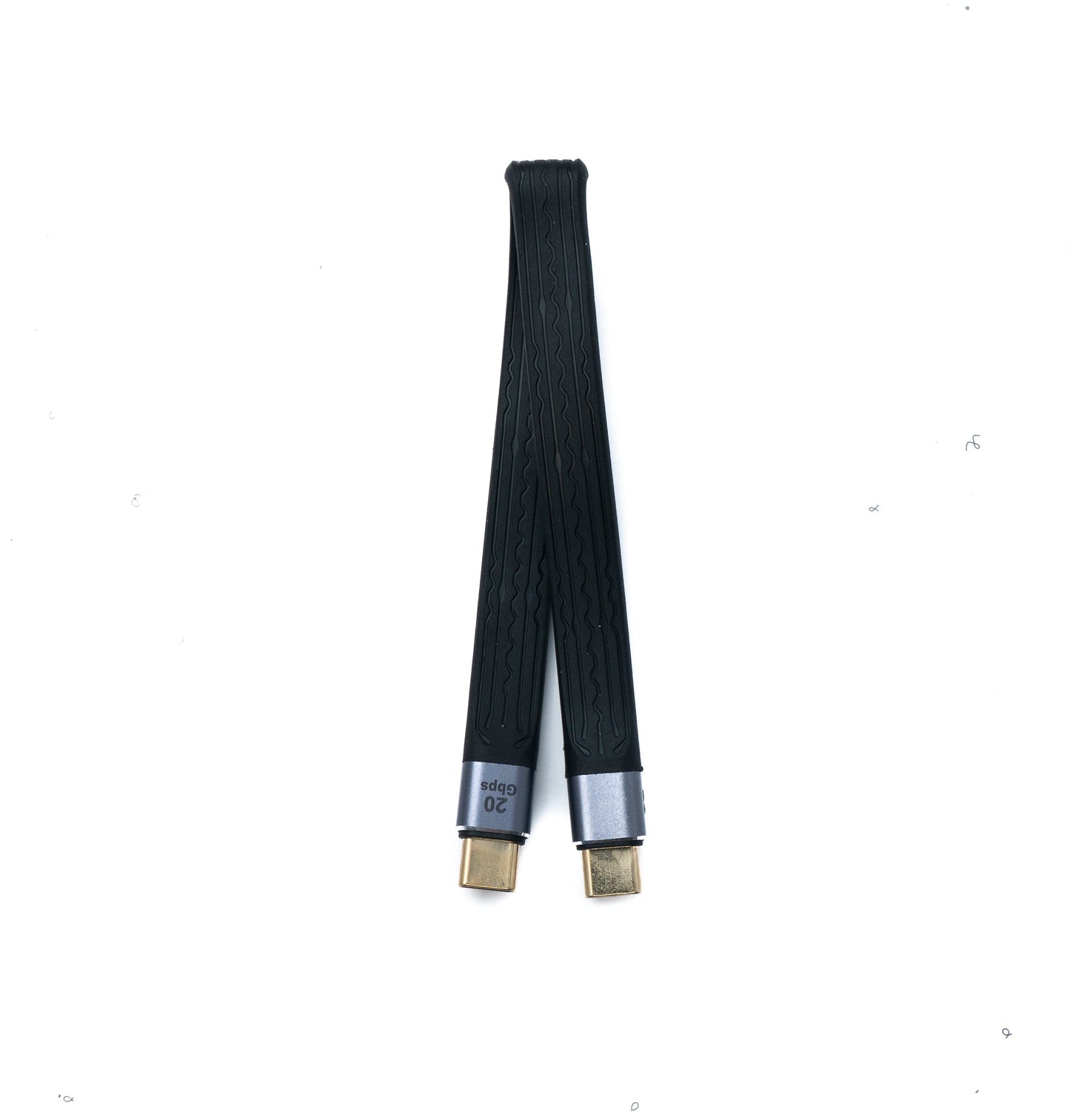 SYSTEM-S USB 3.2 Gen 2 Kabel 20 cm Typ C Stecker zu Stecker Flachkabel 20 Gbit/s 100 W