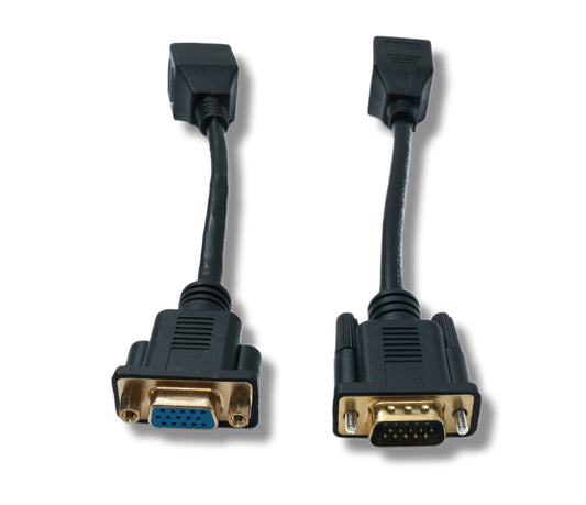 SYSTEM-S Ethernet VGA over IP Konverter 2x 15 cm VGA zu LAN RJ45 Buchse 20m Reichweite