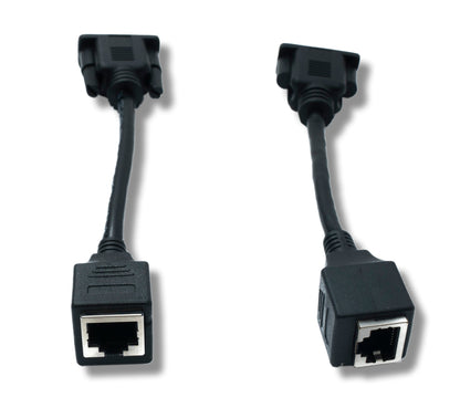 SYSTEM-S Ethernet VGA over IP Konverter 2x 15 cm VGA zu LAN RJ45 Buchse 20m Reichweite