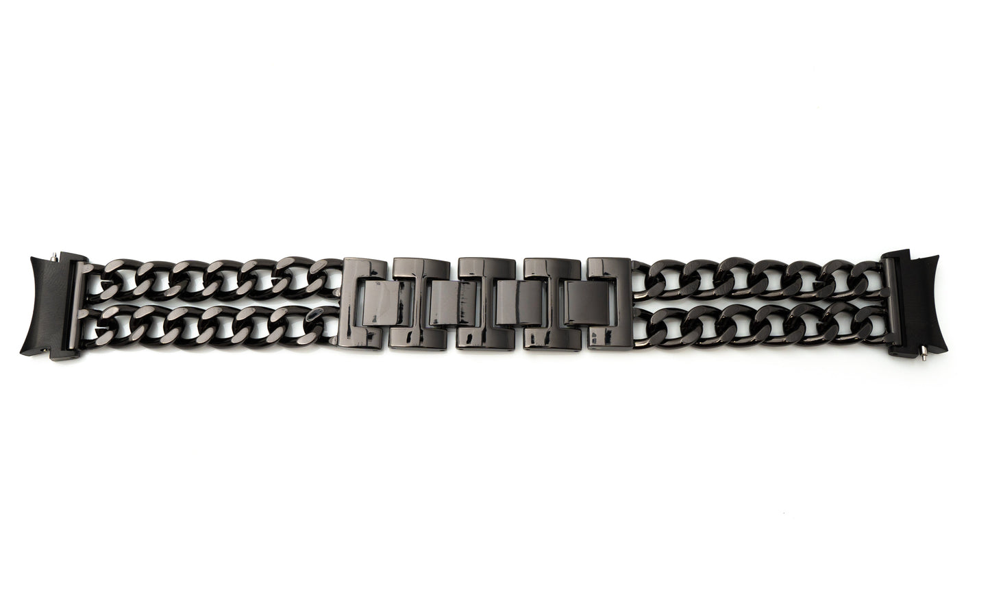 SYSTEM-S Armband 20 mm aus Metall für Samsung Galaxy Watch 4 Smartwatch in Schwarz