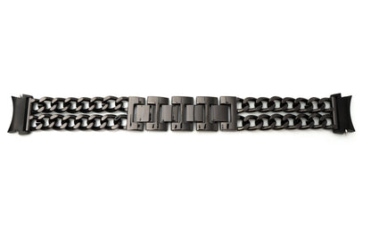 SYSTEM-S Armband 20 mm aus Metall für Samsung Galaxy Watch 4 Smartwatch in Schwarz