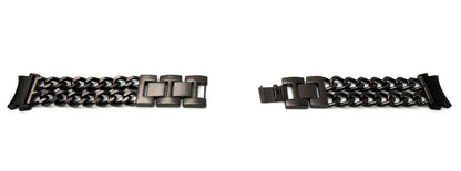 SYSTEM-S Armband 20 mm aus Metall für Samsung Galaxy Watch 4 Smartwatch in Schwarz