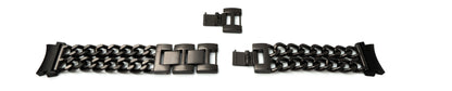 SYSTEM-S Armband 20 mm aus Metall für Samsung Galaxy Watch 4 Smartwatch in Schwarz
