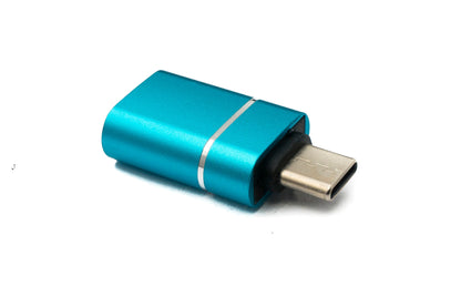 SYSTEM-S USB 3.1 Adapter Typ C Stecker zu 3.0 A Buchse 5 Gbit/s 100W in Blau Weiß