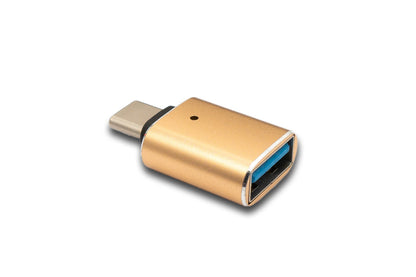 SYSTEM-S USB 3.1 Adapter Typ C Stecker zu 3.0 A Buchse mit Kontrollleuchte 5 Gbit/s 100W in Rosa Gelb
