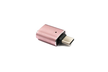 SYSTEM-S USB 3.1 Adapter Typ C Stecker zu 3.0 A Buchse mit Kontrollleuchte 5 Gbit/s 100W in Pink