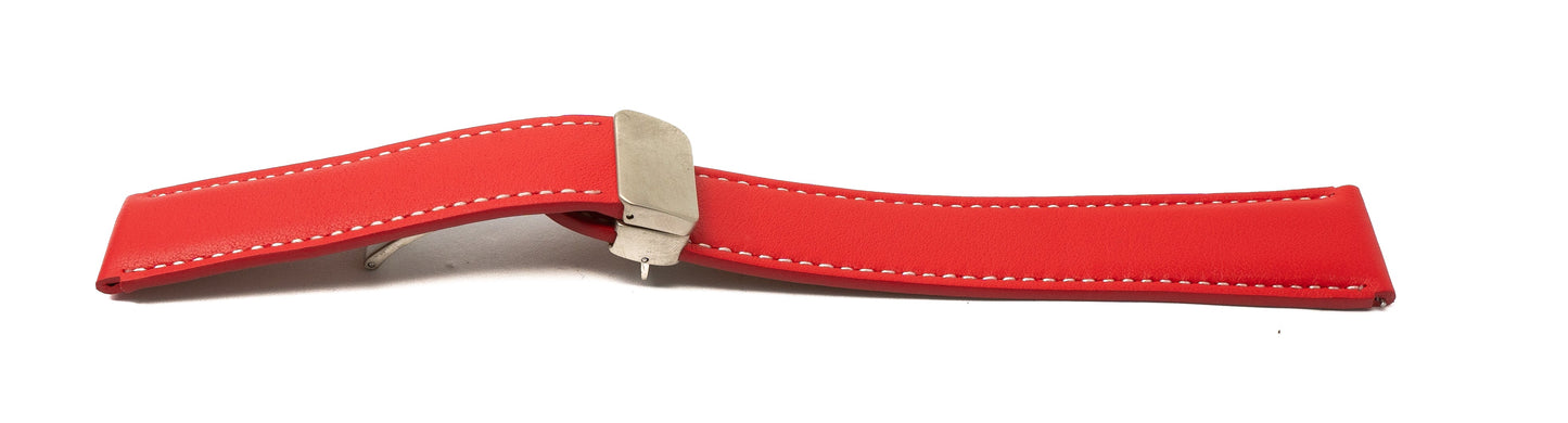 SYSTEM-S 20 mm leather strap for Samsung Galaxy Watch 5 4 Smartwatch in red