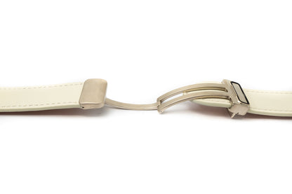 SYSTEM-S 20 mm leather strap for Samsung Galaxy Watch 5 4 Smartwatch in white