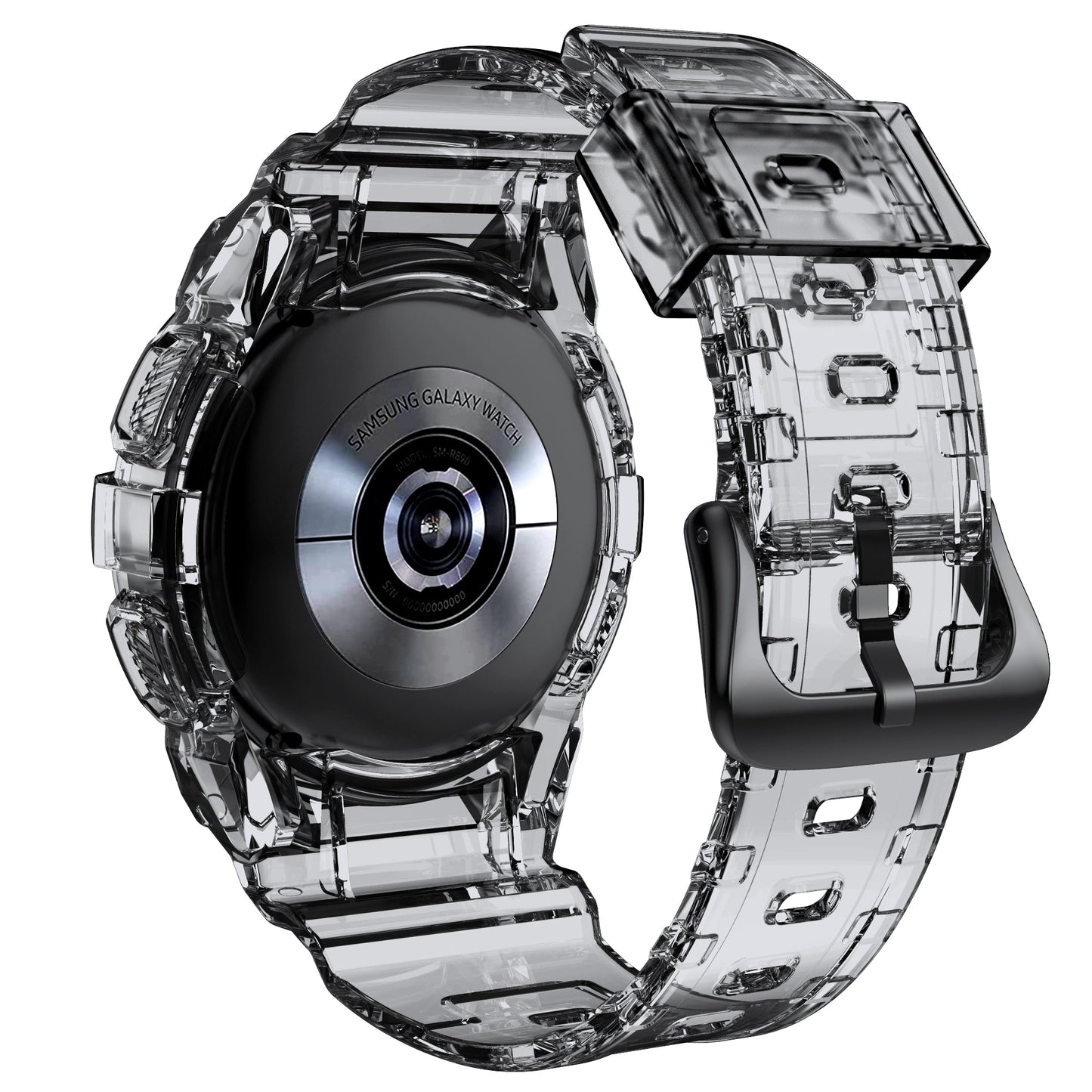 SYSTEM-S case and strap 40 mm TPU for Samsung Galaxy Watch 5 4 in Black Transparent