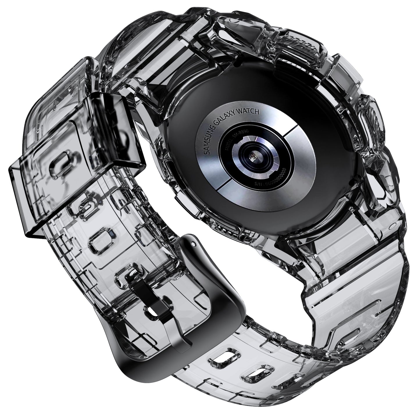 SYSTEM-S case and strap 40 mm TPU for Samsung Galaxy Watch 5 4 in Black Transparent