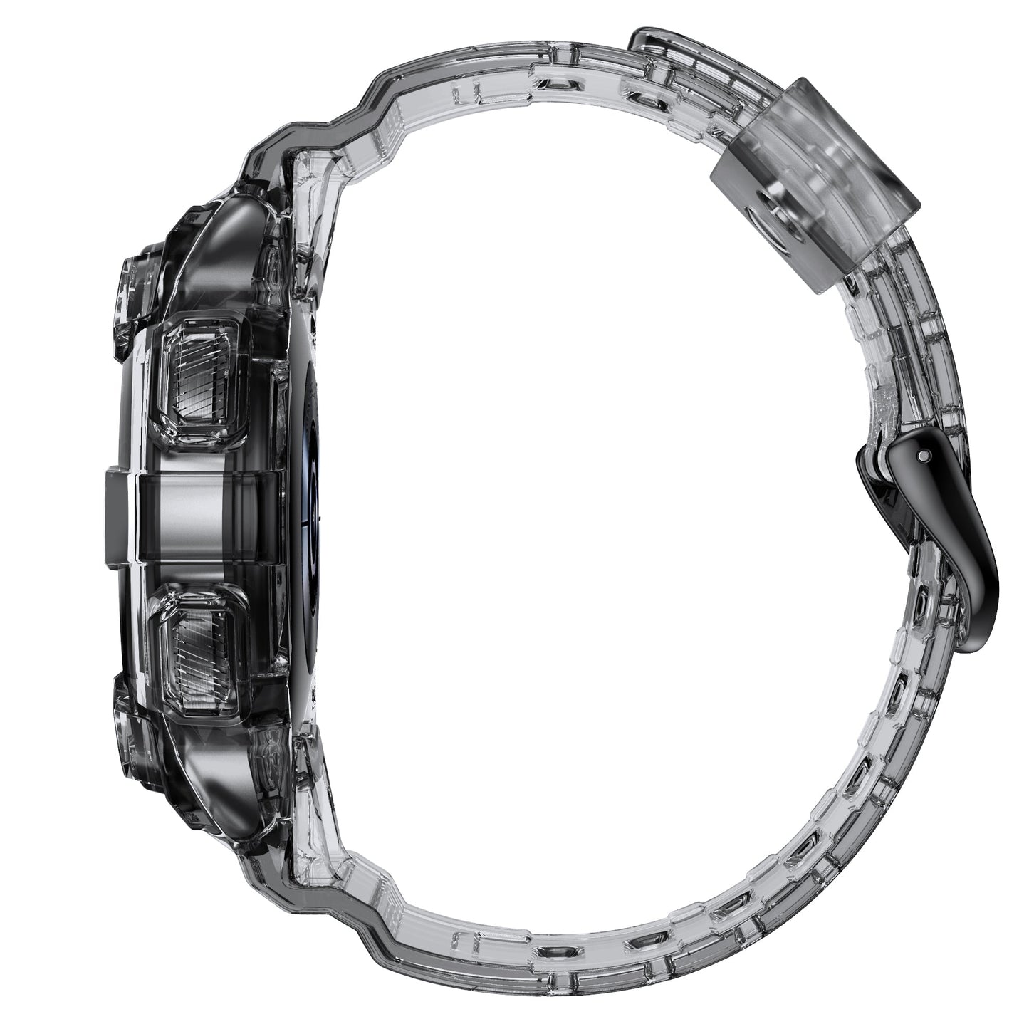 SYSTEM-S case and strap 40 mm TPU for Samsung Galaxy Watch 5 4 in Black Transparent