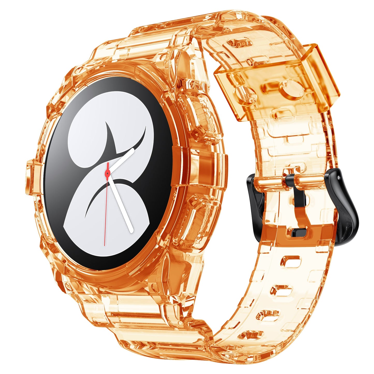 SYSTEM-S Case and Strap 40 mm TPU for Samsung Galaxy Watch 5 4 Smartwatch in Orange