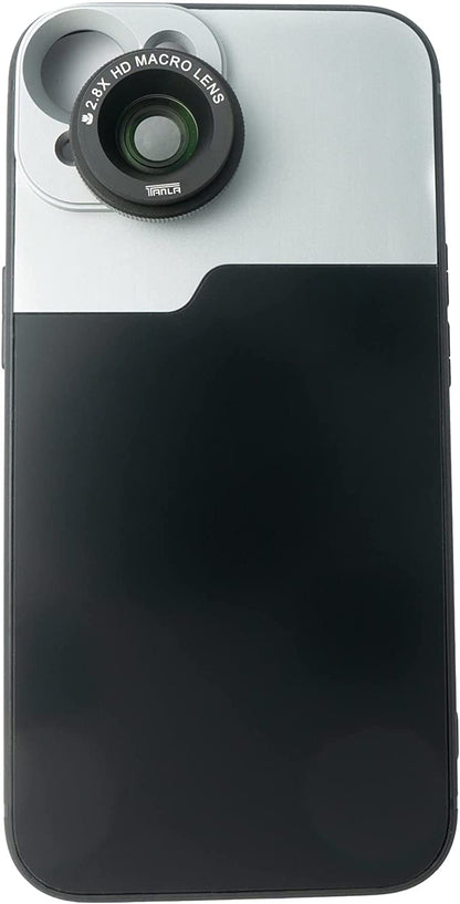 SYSTEM-S Makro Linse 2.8x HD Filter mit Hülle in Schwarz für iPhone 14 Plus