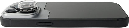 SYSTEM-S Makro Linse 30x Mikroskop Filter mit Hülle in Schwarz für iPhone 14 Pro