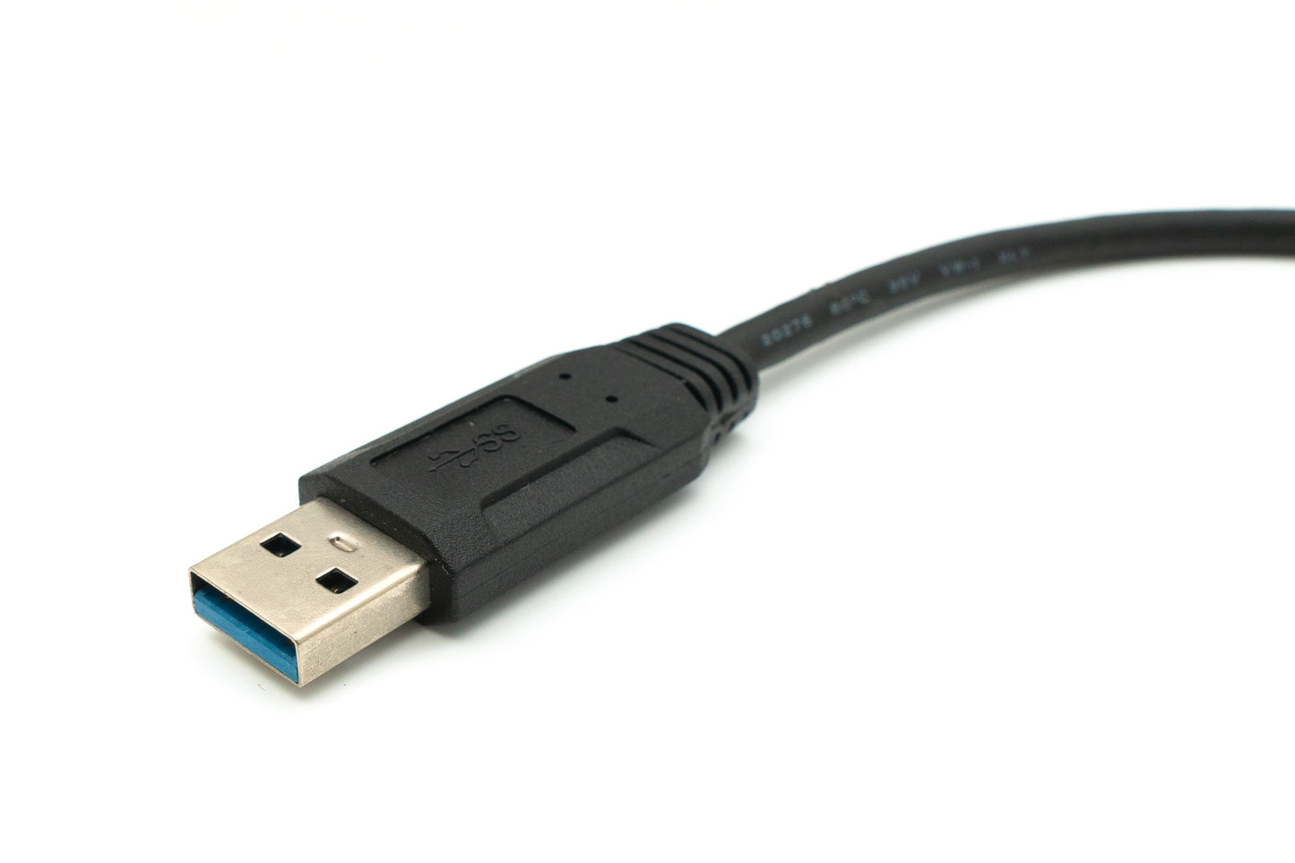 SYSTEM-S USB 3.0 Kabel 30 cm Micro B Stecker zu Typ A Stecker Schraube Winkel in Schwarz