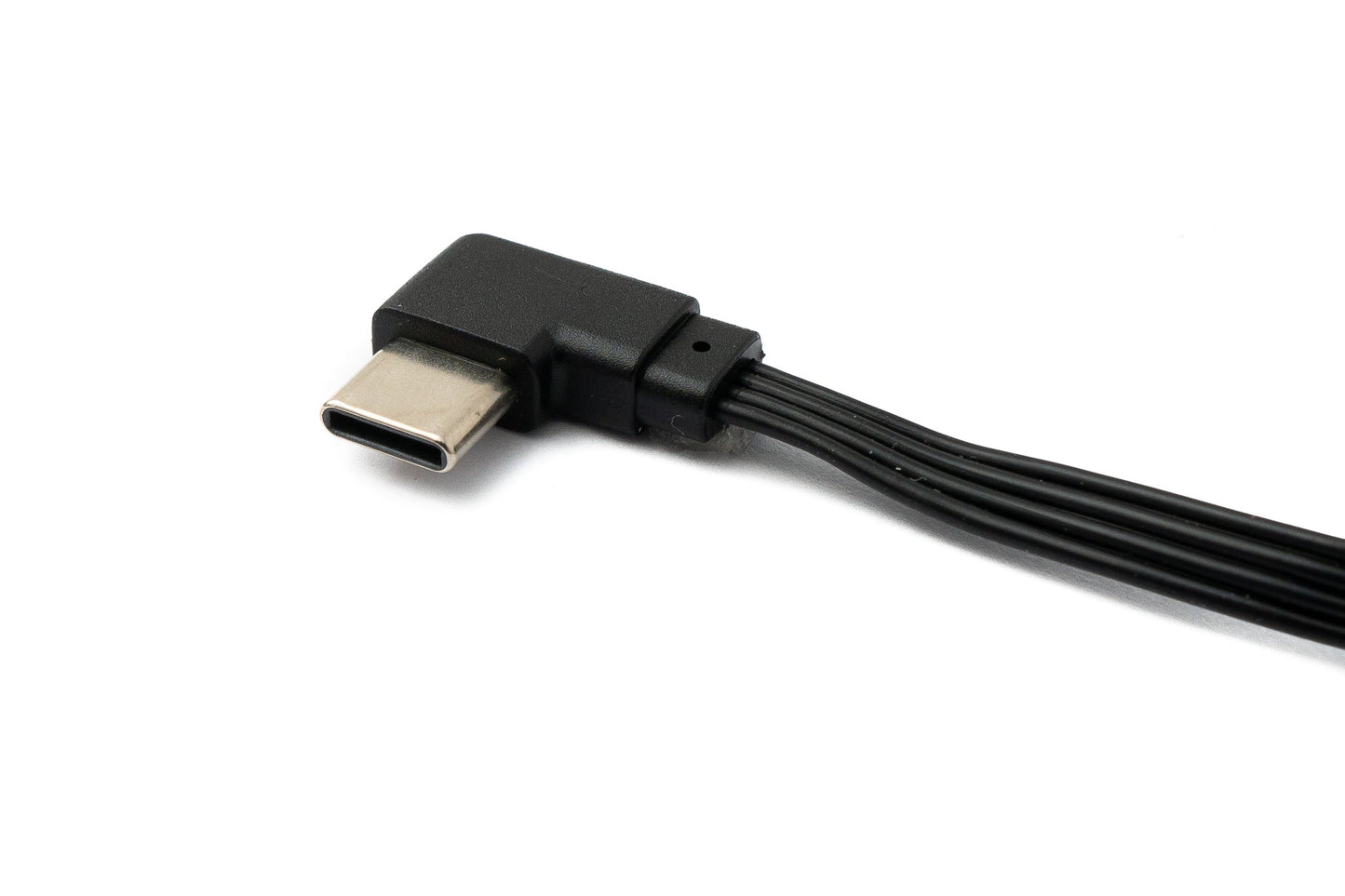 SYSTEM-S USB 3.1 Kabel 13 cm Typ C Stecker zu 2.0 Typ A Stecker Winkel flach Schwarz
