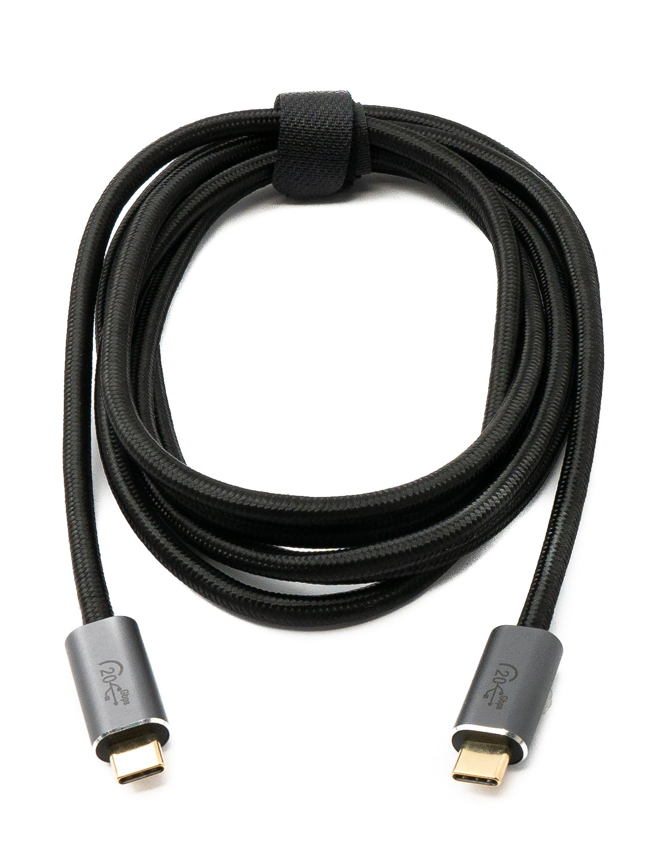 SYSTEM-S USB 3.2 Gen 2 Kabel 200 cm Typ C Stecker zu Stecker geflochten Schwarz