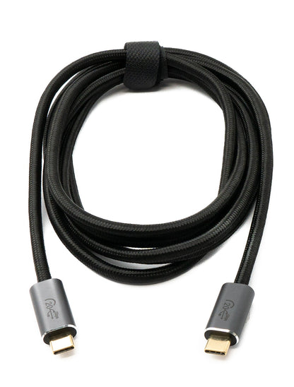 SYSTEM-S USB 3.2 Gen 2 Kabel 200 cm Typ C Stecker zu Stecker geflochten Schwarz