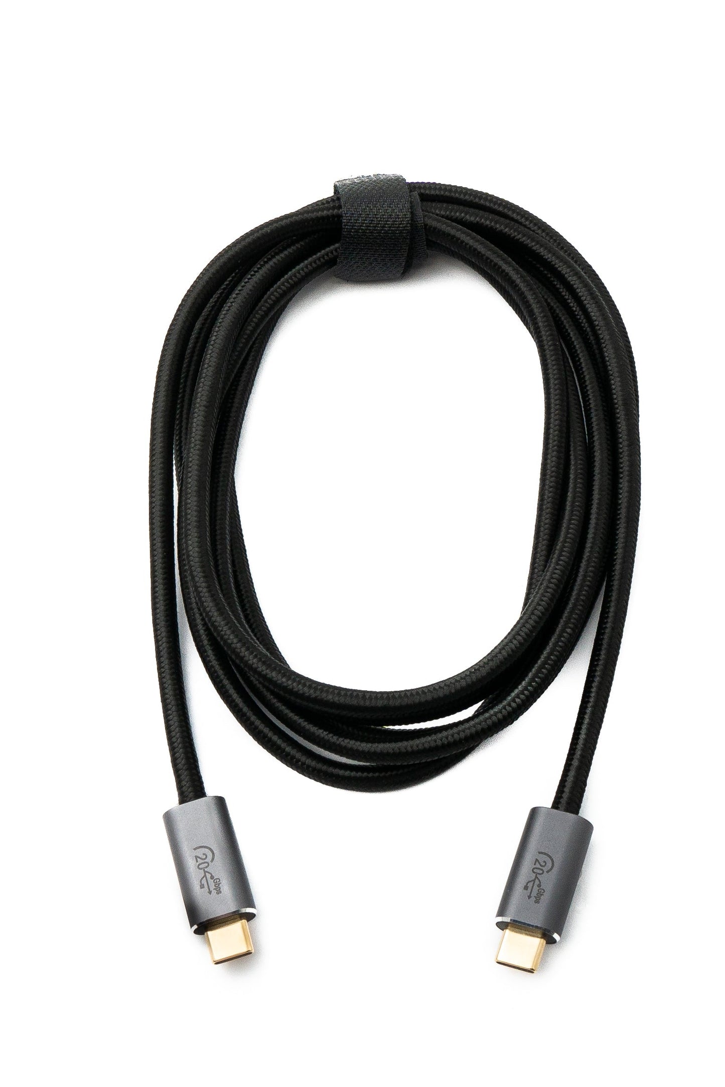 SYSTEM-S USB 3.2 Gen 2 Kabel 200 cm Typ C Stecker zu Stecker geflochten Schwarz