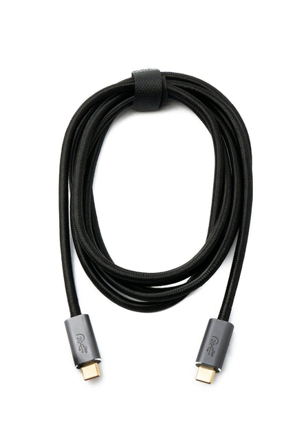 SYSTEM-S USB 3.2 Gen 2 Kabel 200 cm Typ C Stecker zu Stecker geflochten Schwarz
