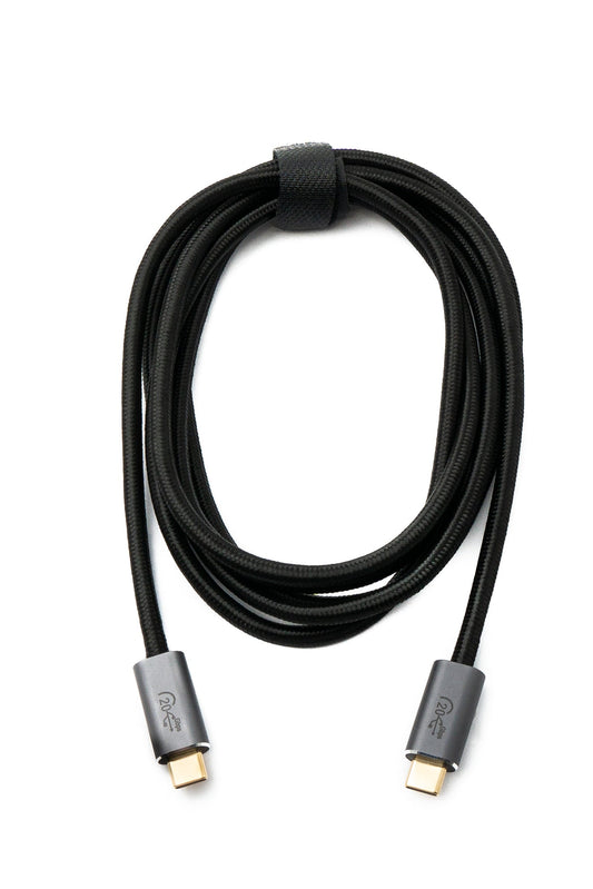 SYSTEM-S USB 3.2 Gen 2 Kabel 200 cm Typ C Stecker zu Stecker geflochten Schwarz