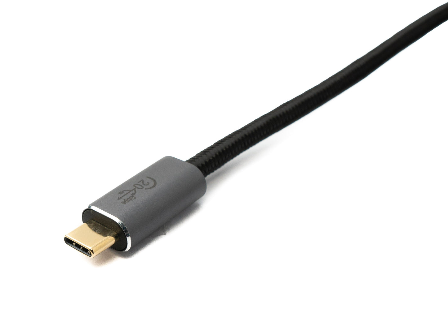 SYSTEM-S USB 3.2 Gen 2 Kabel 200 cm Typ C Stecker zu Stecker geflochten Schwarz