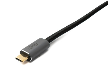 SYSTEM-S USB 3.2 Gen 2 Kabel 200 cm Typ C Stecker zu Stecker geflochten Schwarz