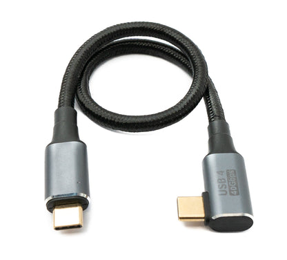 SYSTEM-S USB4 USB cable 30 cm Type C male to male 40 Gbit/s USB 4.0 braided angle