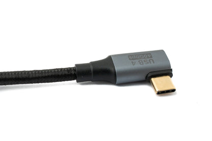 SYSTEM-S USB4 USB cable 30 cm Type C male to male 40 Gbit/s USB 4.0 braided angle