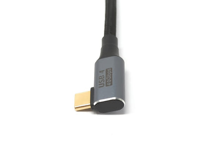SYSTEM-S USB4 USB Kabel 80 cm Typ C Stecker zu Stecker 40 Gbit/s USB 4.0 geflochten Winkel