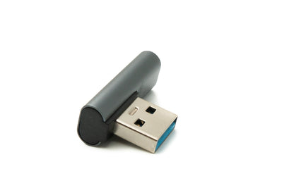 SYSTEM-S USB 3.1 Gen 2 Adapter Typ C Buchse zu 3.0 Typ A Stecker Winkel Kabel in Grau