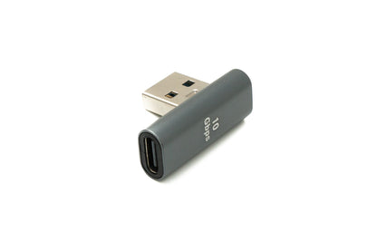 SYSTEM-S USB 3.1 Gen 2 Adapter Typ C Buchse zu 3.0 Typ A Stecker Winkel Kabel in Grau