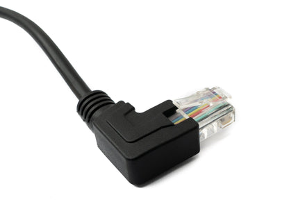 SYSTEM-S LAN Kabel 30 cm RJ45 Stecker zu 8 pin Terminalblock Winkel in Schwarz