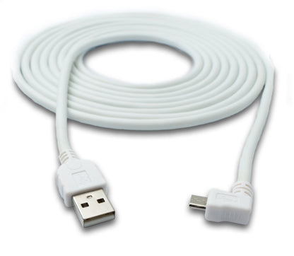 USB 2.0 cable 3 m Micro B plug to Type A plug angle in white