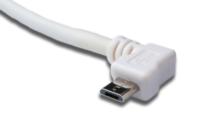 USB 2.0 cable 3 m Micro B plug to Type A plug angle in white