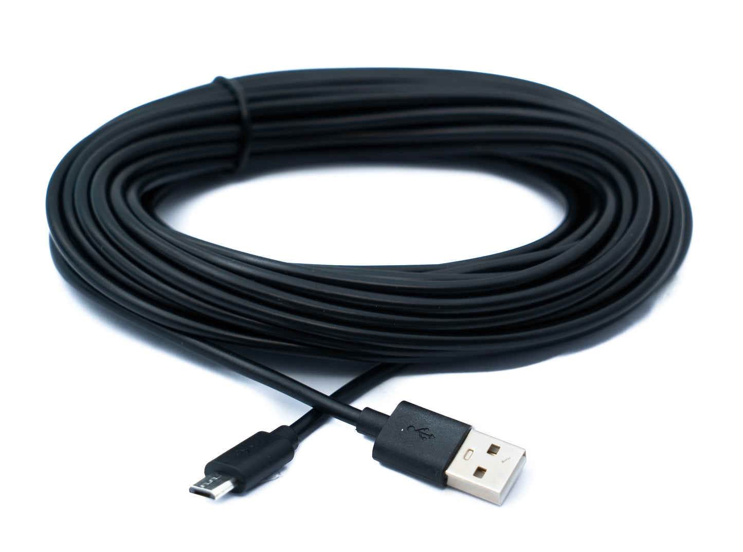 SYSTEM-S USB 2.0 Kabel 10 m Micro B Stecker zu Typ A Stecker in Schwarz