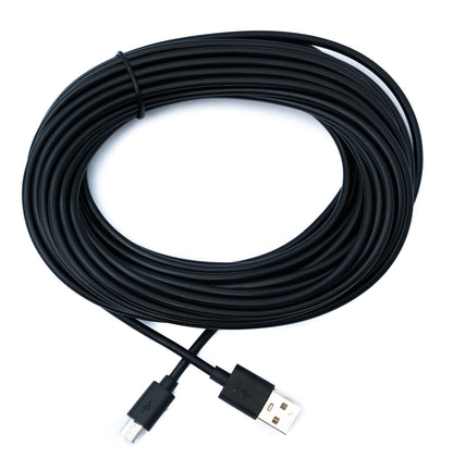 SYSTEM-S USB 2.0 Kabel 10 m Micro B Stecker zu Typ A Stecker in Schwarz
