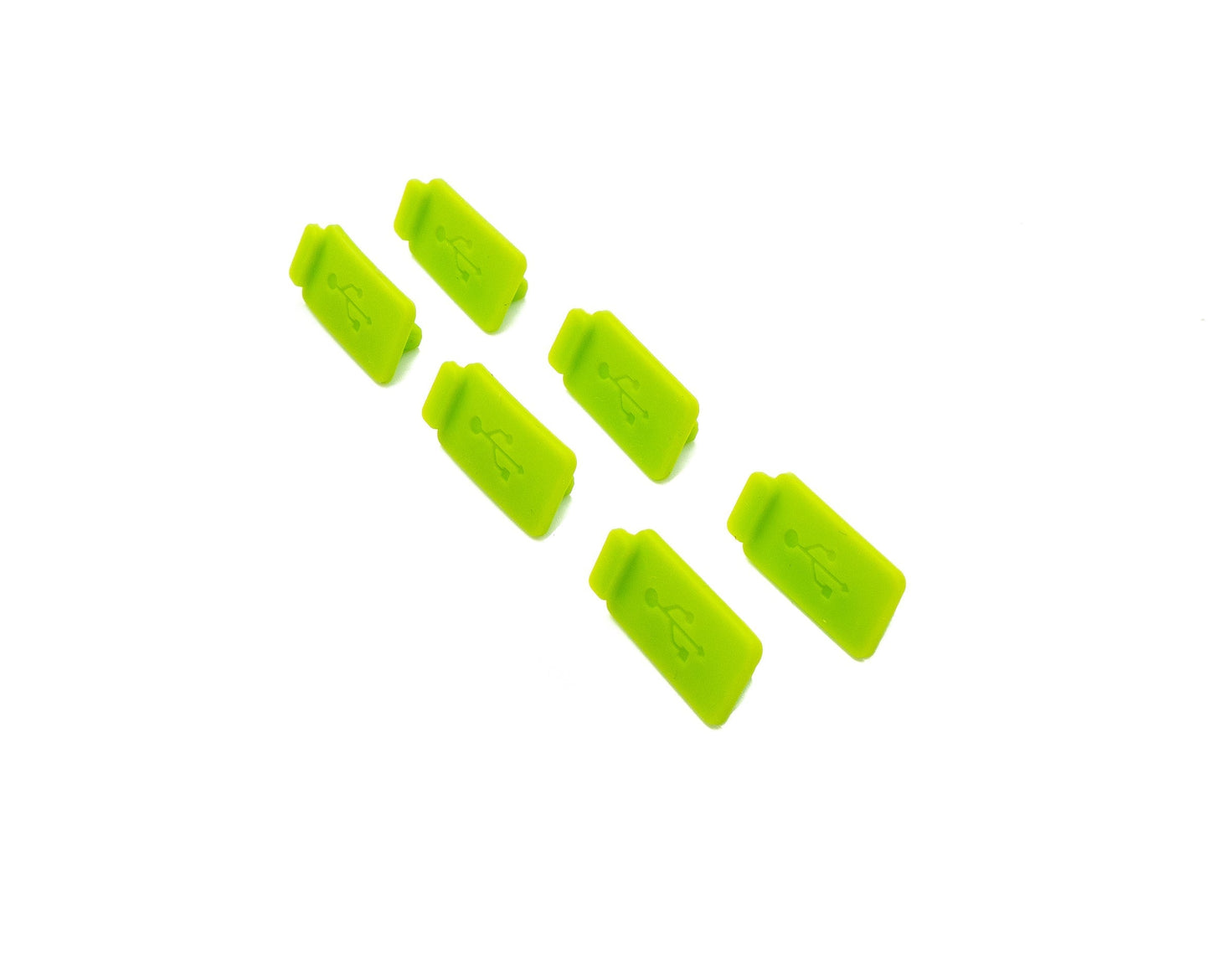 SYSTEM-S 6x USB Type A Anti Dust Protection Cover made of silicone in green