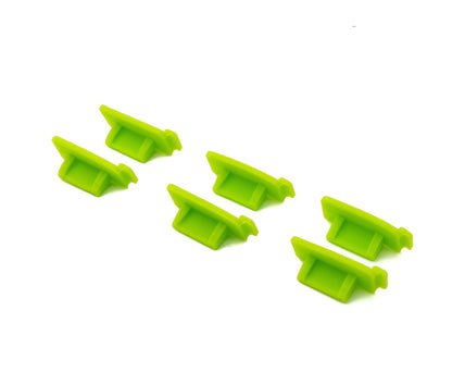 SYSTEM-S 6x USB Type A Anti Dust Protection Cover made of silicone in green