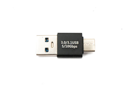 SYSTEM-S USB 3.1 Adapter Typ C Stecker zu 3.0 A Stecker Adapter 5 Gbit/s in Schwarz