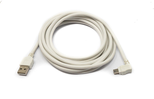 SYSTEM-S USB 2.0 Kabel 3 m Typ A Stecker zu Mini B Stecker Winkel in Weiß